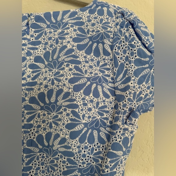 Loft Blue and White embroidered Ultramarine Floral Dress NWT - Picture 7 of 7